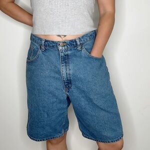 Vintage Eddie Bauer relaxed fit bermuda Jean jorts shorts 32”